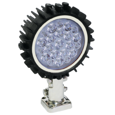 SoBrite LED easily retrofits to existing Collins Dynamics® FX and Unity AG-L mounting bases.
Shown with fixed mount (model SRA110) and optional black housing.